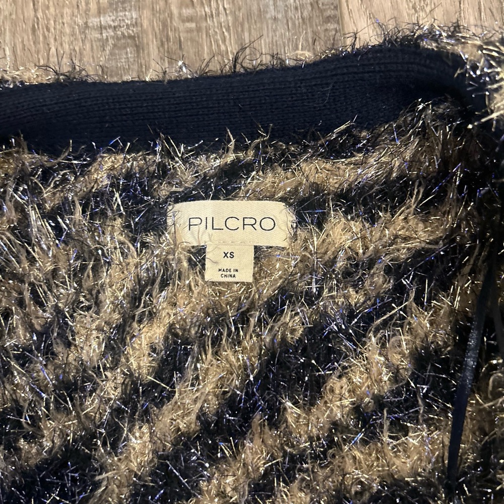 Anthropologie Black and Tan Striped Cardigan - Picture 2 of 3